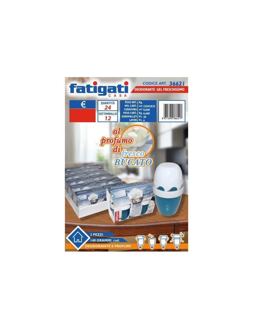 DEODORANTE GEL 140 GRAMMI 2 PEZZI BUCATO