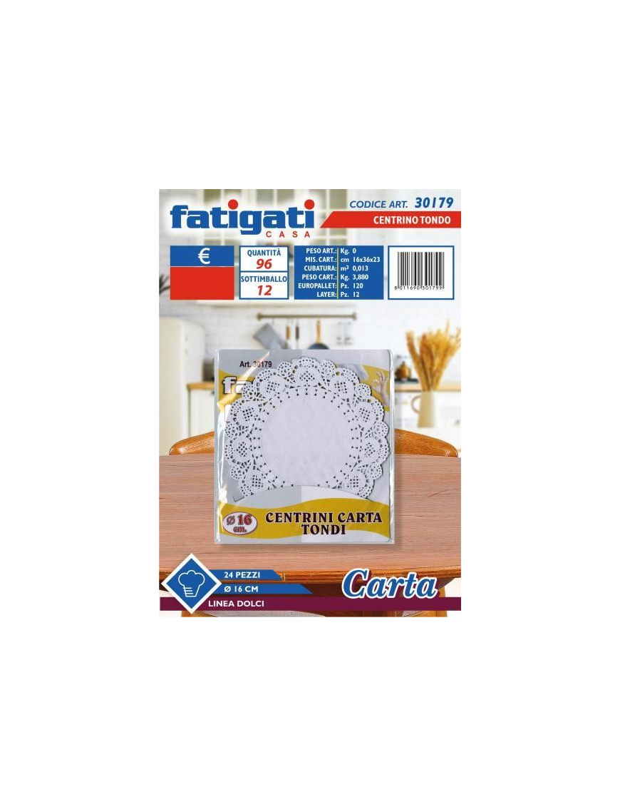 CENTRINO CARTA TONDO 16 CENTIMETRI 24 PEZZI