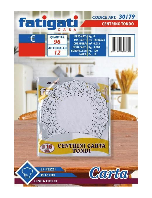 ROUND PAPER DOILY 16 CENTIMETERS 24 PIECES