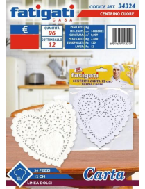 HEART PAPER DOILY 12 CENTIMETERS 36 PIECES