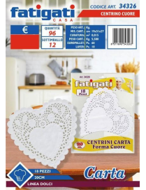 HEART PAPER DOILY 20 CENTIMETERS 18 PIECES
