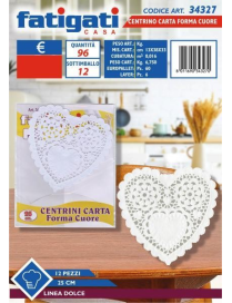 CENTRINO CARTA CUORE 25 CENTIMETRI 12 PEZZI