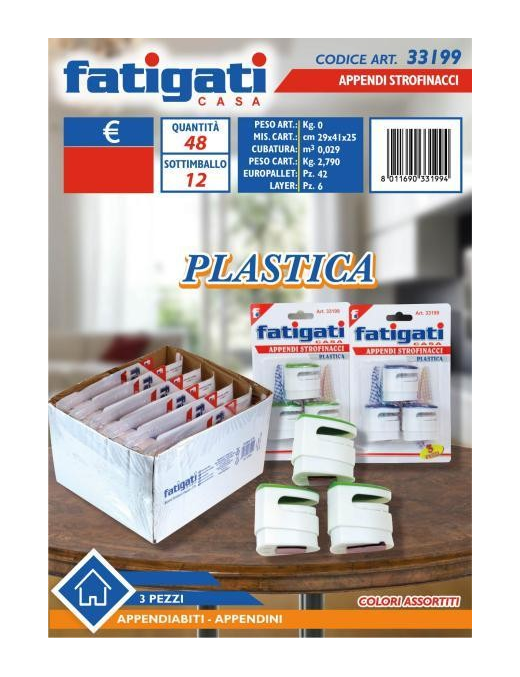 PLASTIC DISH TOWELS HANGER 3 PIECES
