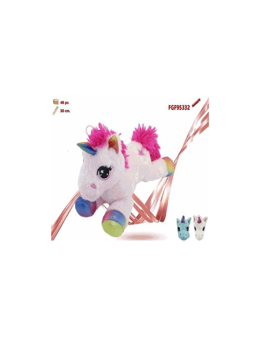 UNICORNO PELUCHE SDRAIATO 30 CM