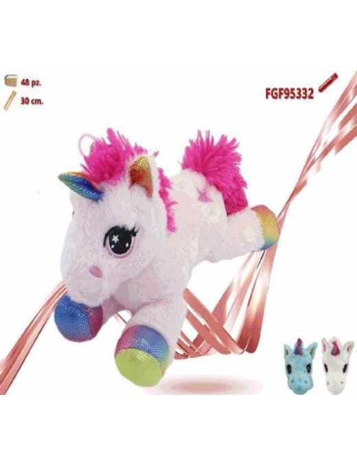 UNICORNO PELUCHE SDRAIATO 30 CM