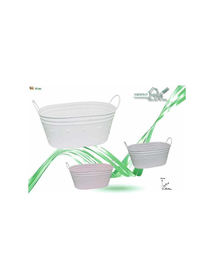 CLEAR TIN PLANT HOLDER 26x26x12 CENTIMETERS
