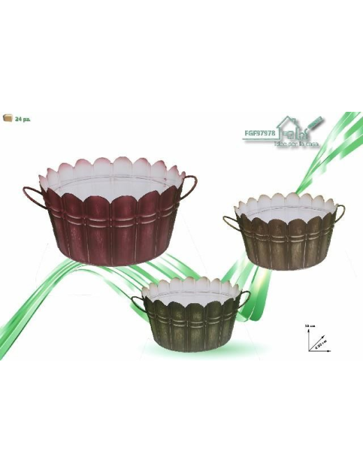 DARK TIN PLANT HOLDER 23x12 CENTIMETERS