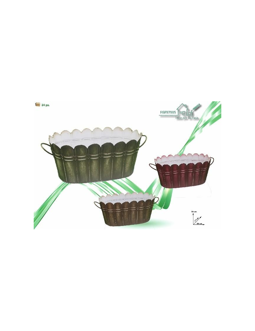 DARK TIN PLANT HOLDER 30x17x12 CENTIMETERS