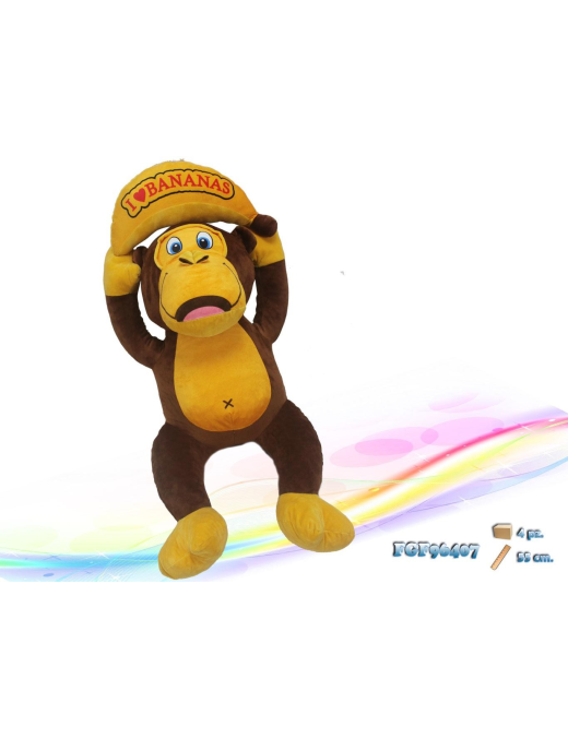 PELUCHE SCIMMIA CON BANANA 55 CM