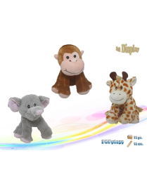 PELUCHE ANIMALI DELLA GIUNGLA ASSORTITI 18 CM