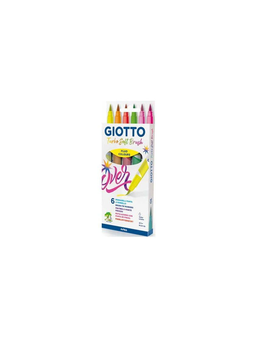 GIOTTO TURBO SOFT BRUSH FLUO 6 PEZZI