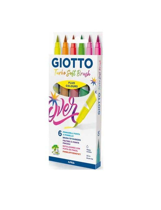GIOTTO TURBO SOFT BRUSH FLUO 6 PEZZI