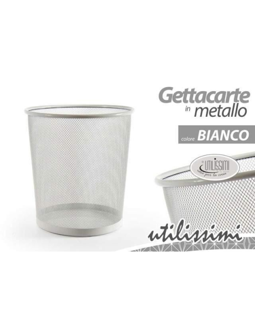 CESTINO GETTACARTE FERRO BIANCO 26x28cm