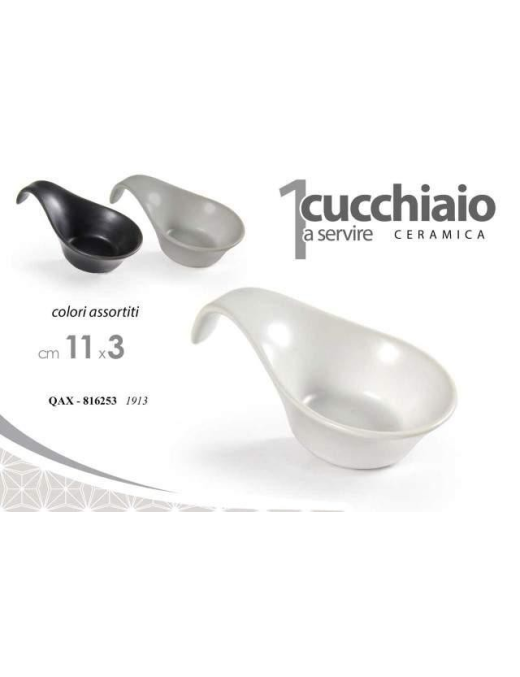 CUCCHIAINO CERAMICA A SERVIRE 11x3cm