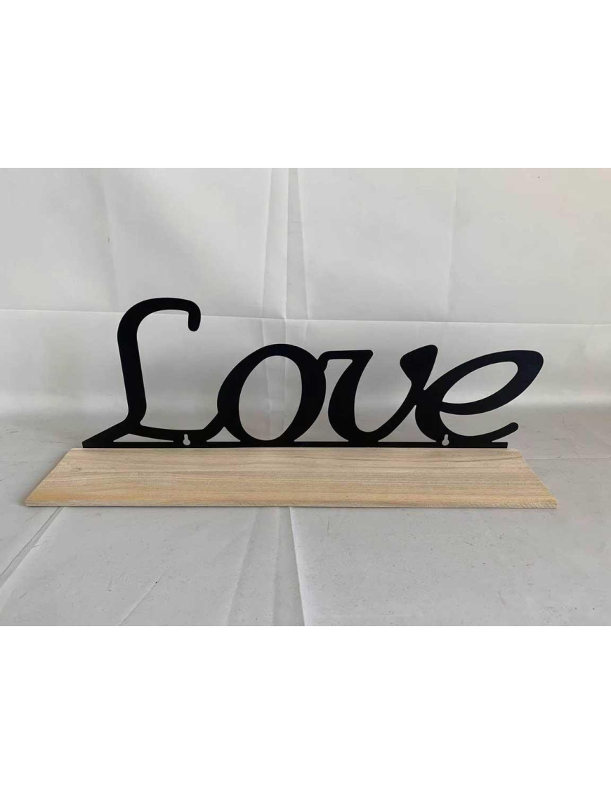 SCRITTA LEGNO MENSOLA LOVE 50x10x17