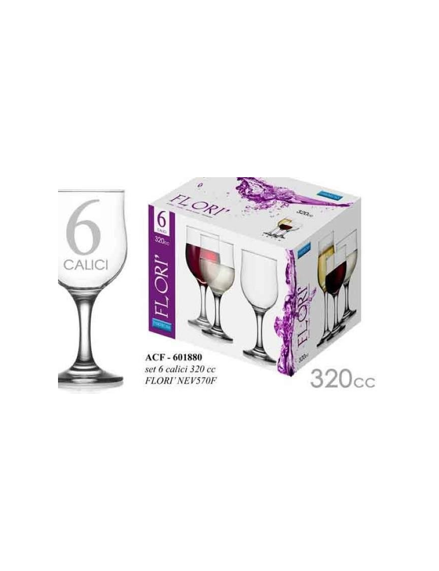 CALICI FLORI' ACQUA 320cc 6 pezzi