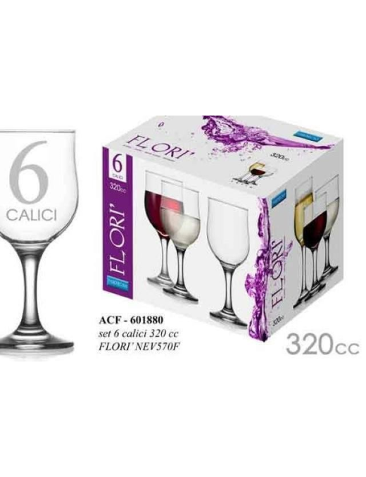CALICI FLORI' ACQUA 320cc 6 pezzi