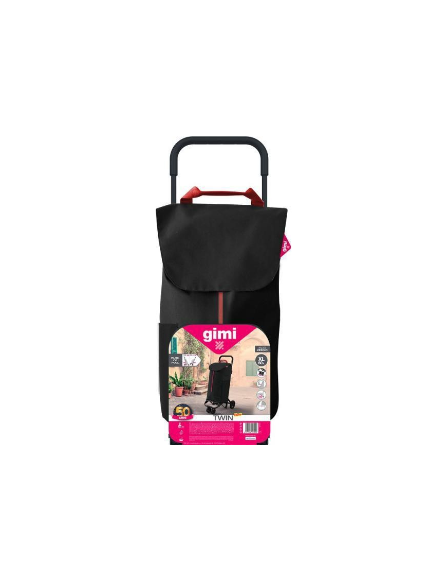 TWIN BLACK SHOPPING TROLLEY