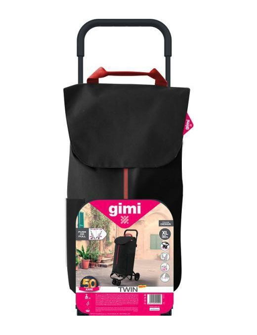 TWIN BLACK SHOPPING TROLLEY