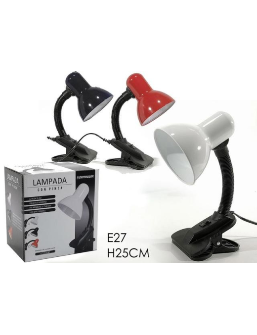 LAMPADA SCRIVANIA 25 CENTIMETRI CON PINZA