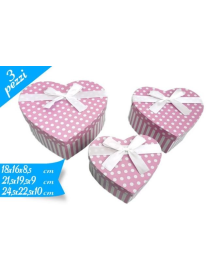 SCATOLA FIOCCO ROSA CUORE 3 PEZZI