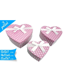 SCATOLA FIOCCO ROSA CUORE 3 PEZZI