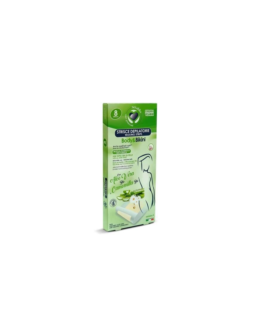 LINEA DEPILAZIONE STRISCE PER DEPILAZIONE ALOE BIKINI 8 PEZZI