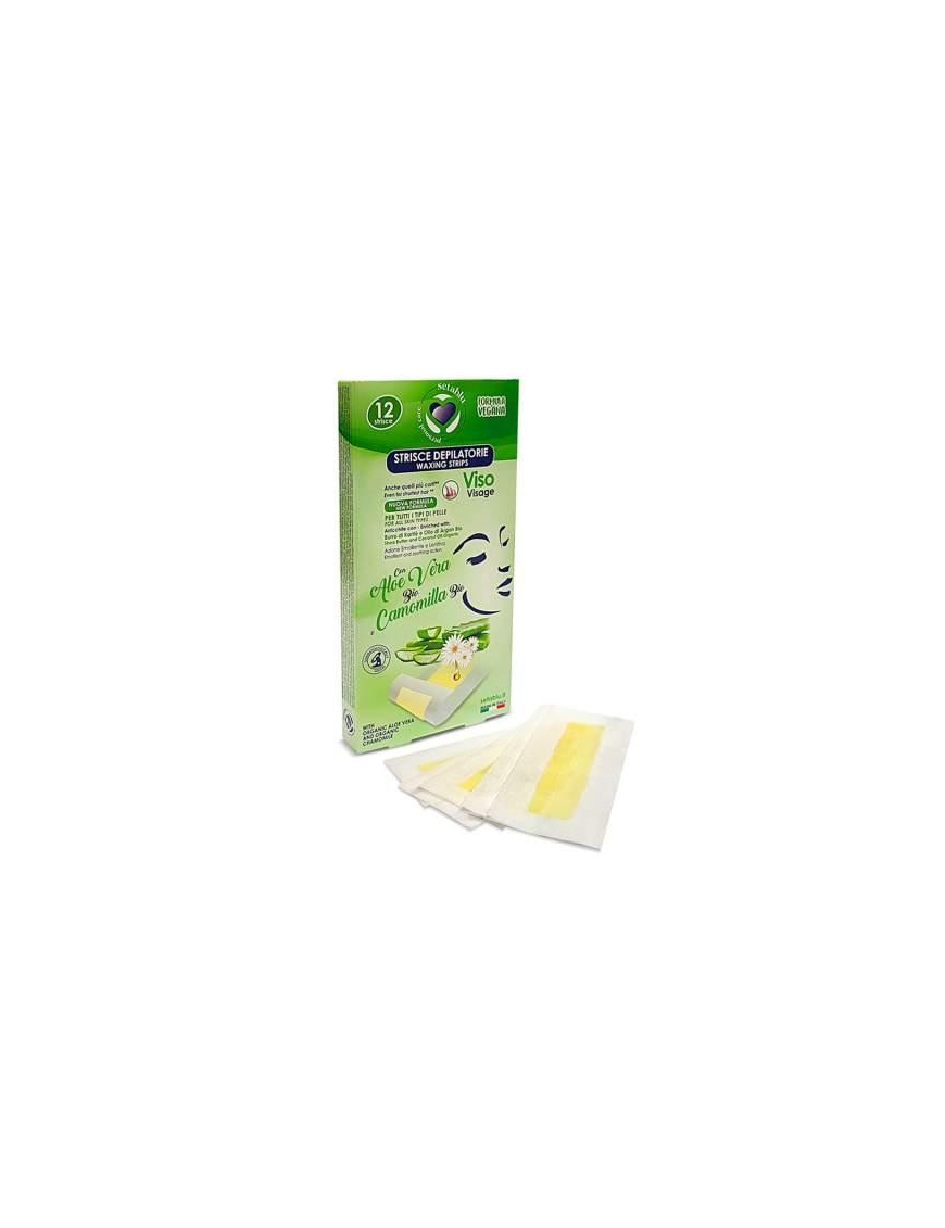 LINEA DEPILAZIONE STRISCE PER DEPILAZIONE ALOE VISO 12 PEZZI