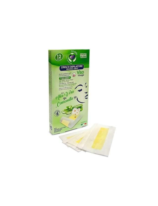 LINEA DEPILAZIONE STRISCE PER DEPILAZIONE ALOE VISO 12 PEZZI