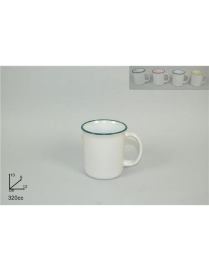 CERAMIC MUG COLORED EDGE 320 CC