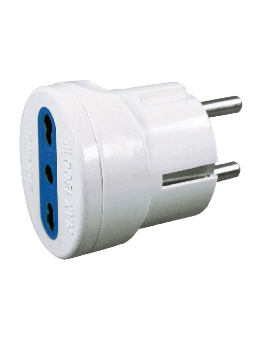 ADATTATORE SCHUKO A BIPASSO 10/16A