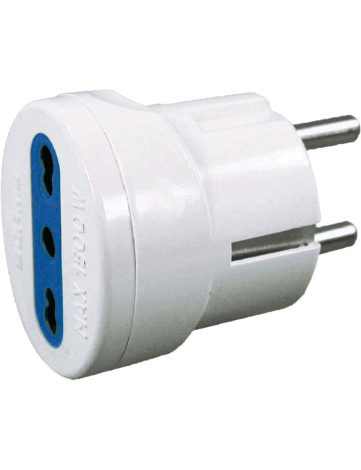 ADATTATORE SCHUKO A BIPASSO 10/16A