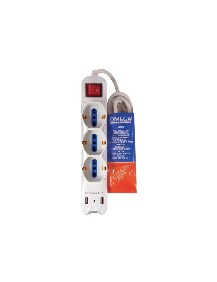 MULTIPLE SOCKET P40 10/16A 9 PLACES + USB