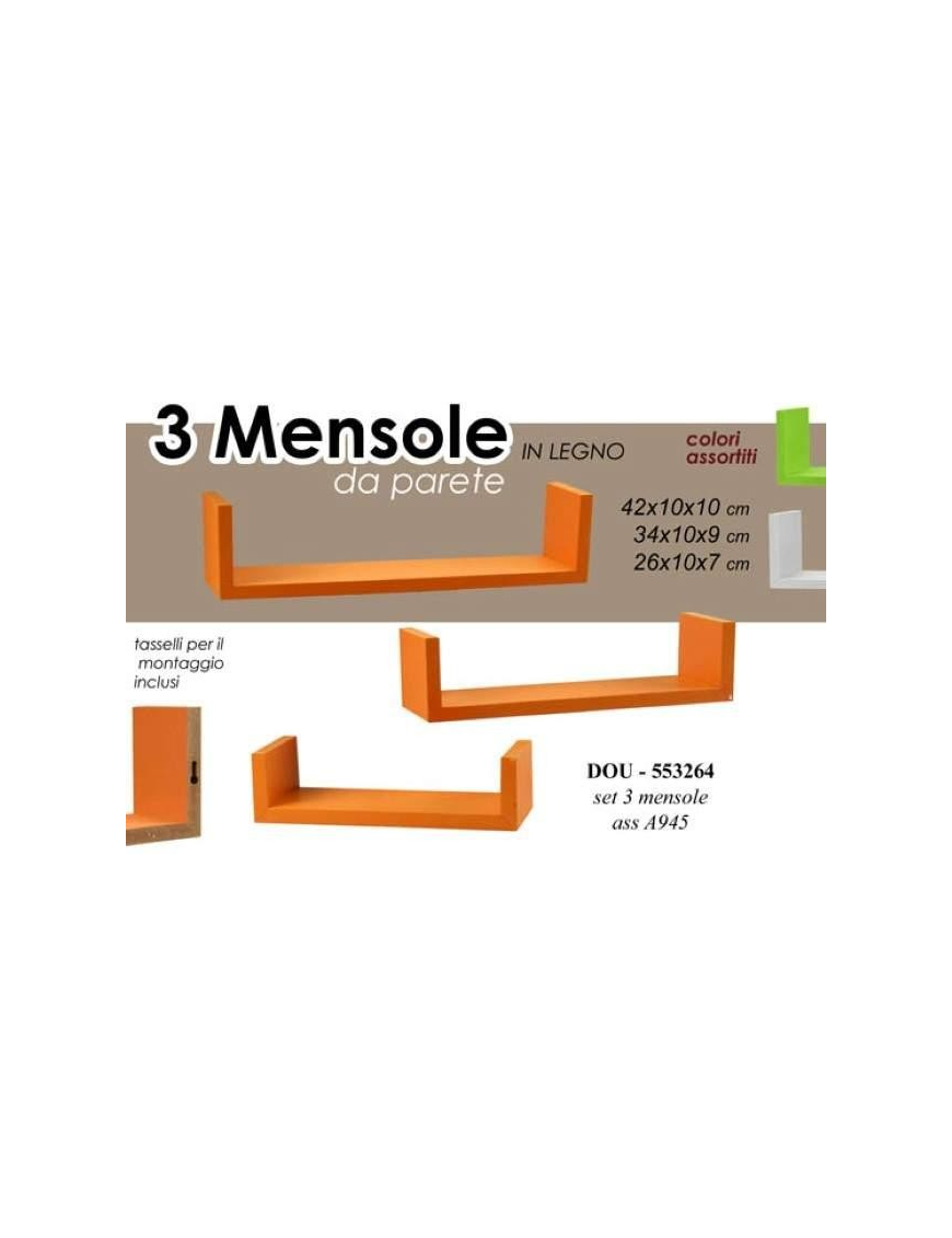 MENSOLA COLORATA SET 3 pezzi