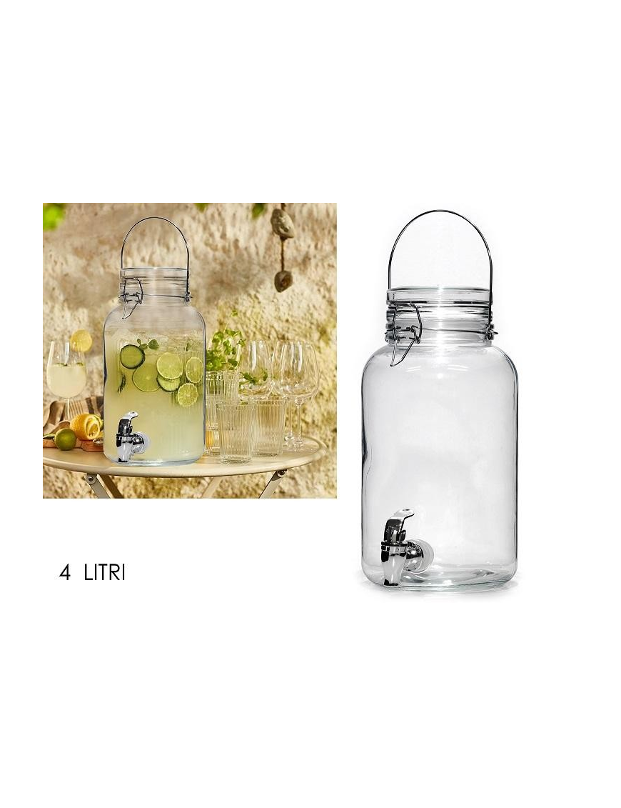 4 LITER GLASS DRINK DISPENSER