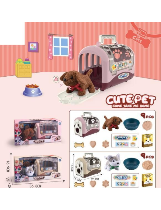 CANE PELUCHE CON TRASPORTINO