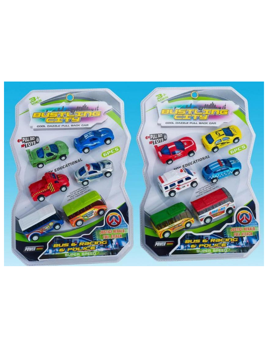 BUSTLING VEHICLES 6 PIECES