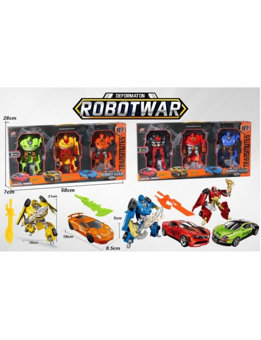 ROBOT TRASFORMERS 3 PEZZI