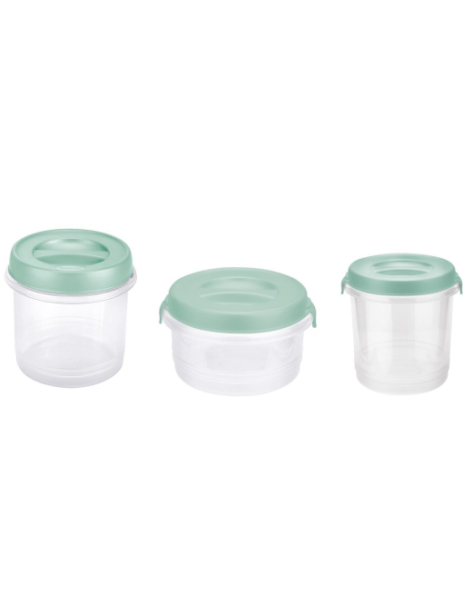 3-PIECE JAR TRANSPARENT/SAGE
