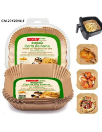 MOVIDA CARTA FORNO PER FRIGGITRICE 20x20 CENTIMETRI 50 PEZZI
