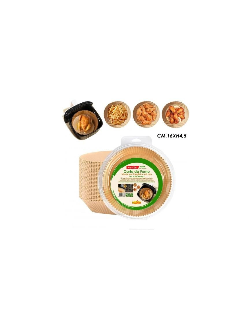 MOVIDA CARTA FORNO PER FRIGGITRICE DIAMETRO 16 CENTIMETRI 50 PEZZI