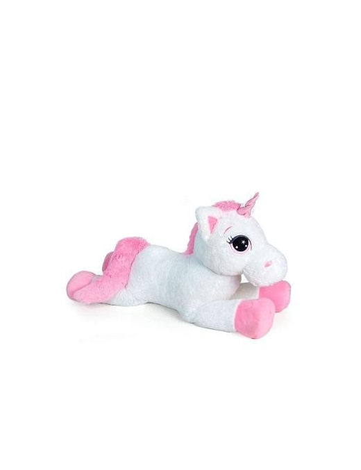 UNICORNO PELUCHE 100 CM BIANCO/ROSA