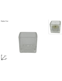 TRANSPARENT GLASS TEA-LIGHT HOLDER 5.5x5.5x5 CENTIMETERS