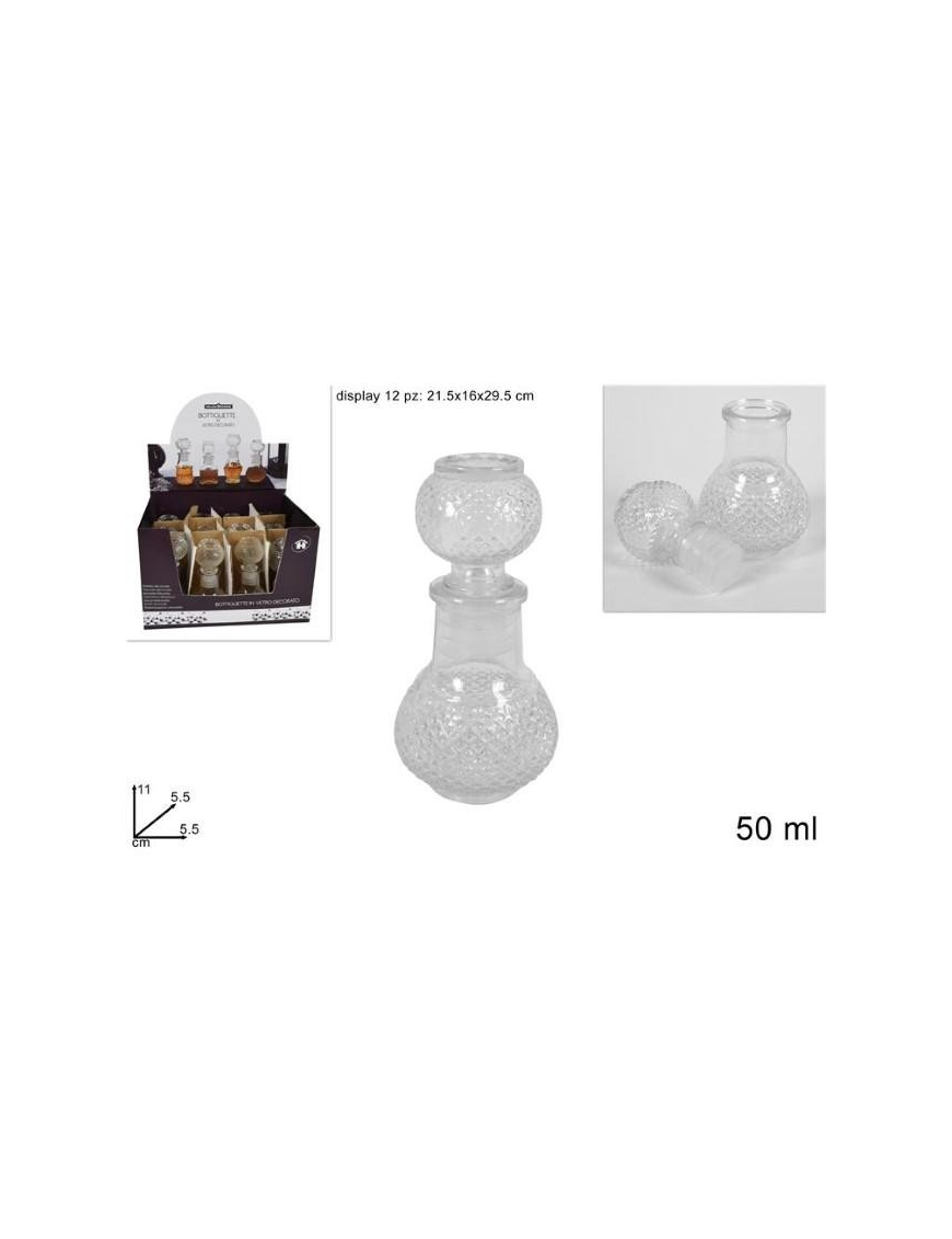 50 ML DECORATED ROUND GLASS BOTTLE