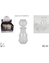 50 ML FACETED DECORATED GLASS BOTTLE