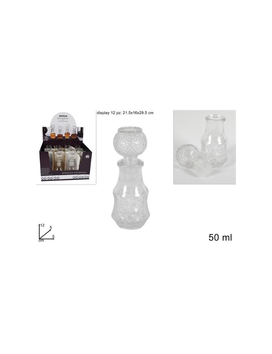 50 ML FACETED DECORATED GLASS BOTTLE