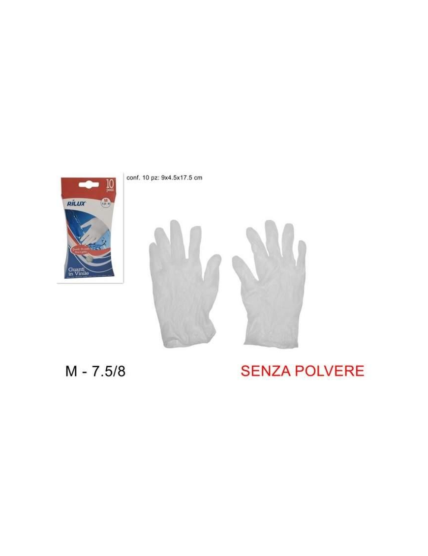 POWDER-FREE VINYL GLOVES 10 PIECES SIZE M