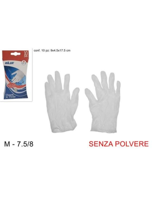 POWDER-FREE VINYL GLOVES 10 PIECES SIZE M