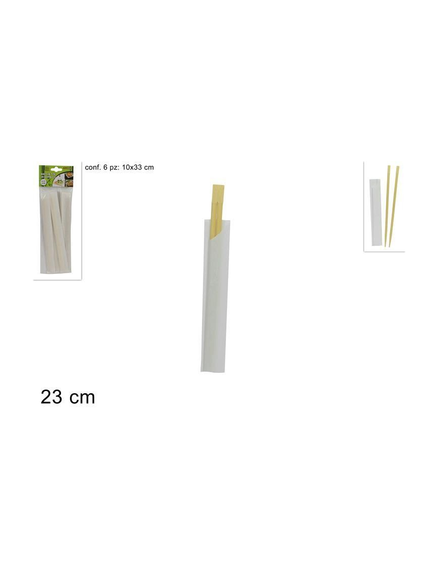 BAMBOO BACCHETTE CINESI 23 CENTIMETRI 6 PEZZI