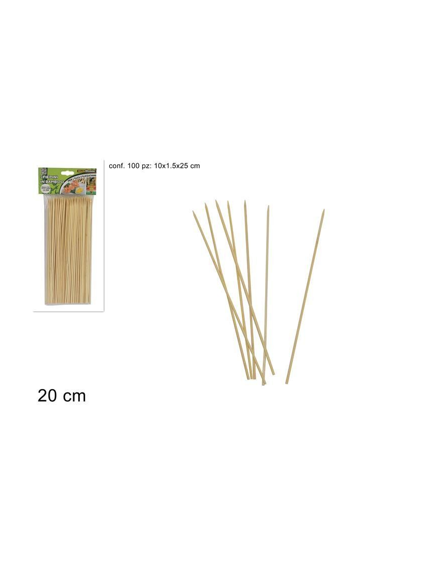BAMBOO SKEWERS 20 CENTIMETERS 100 PIECES